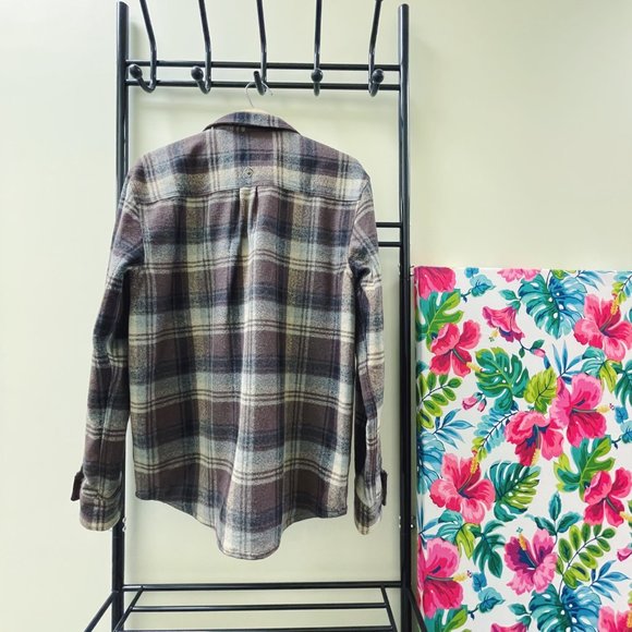 Prana Ryken Flannel Shacket/Shirt Brown Plaid (L) NWT - Picture 5 of 8